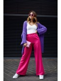 Wide pants with elasticated pockets, fuchsia 05036 - Online store - Boutique